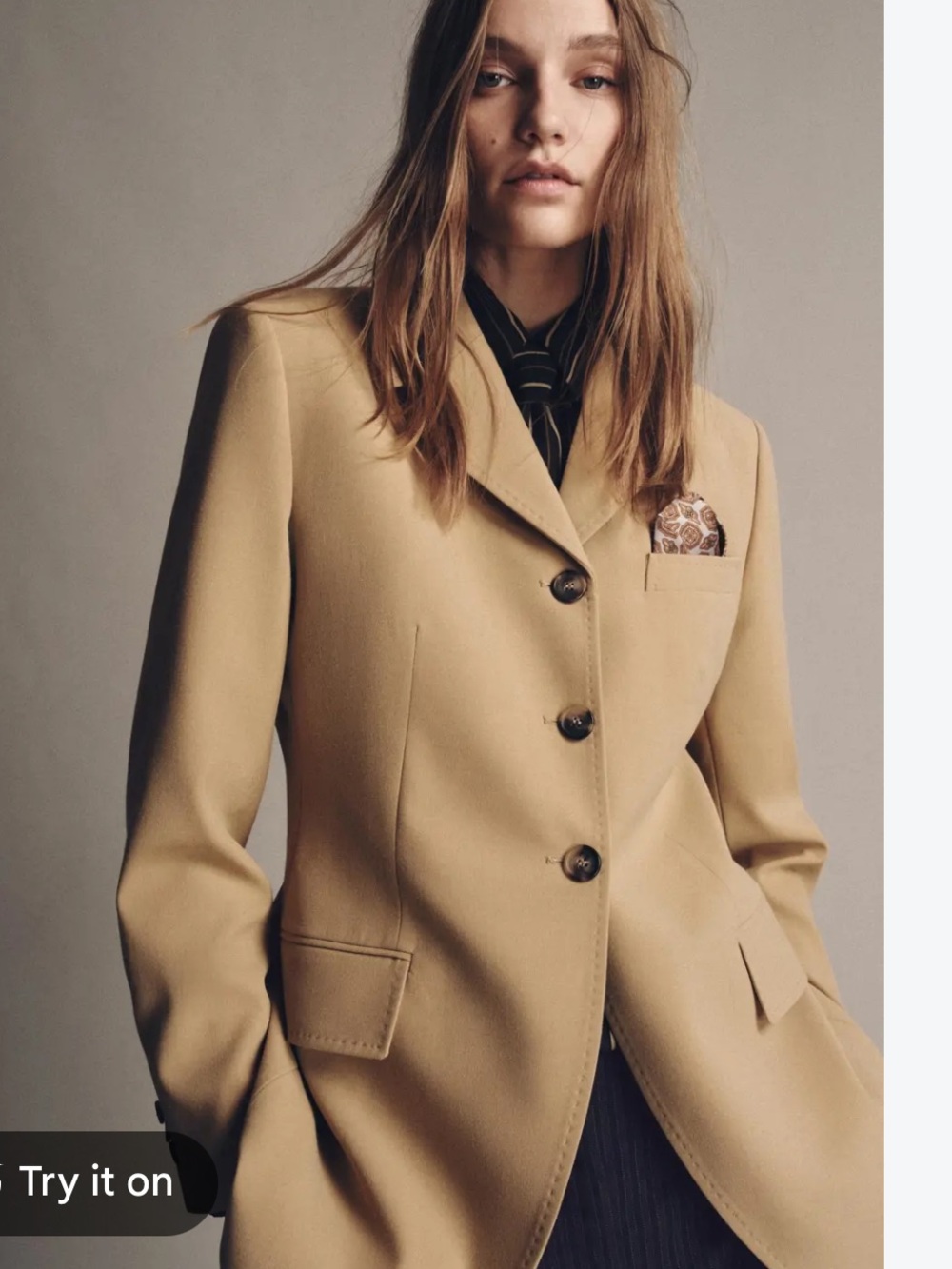 Zara Women's Camel Single-Breasted Blazer | XS